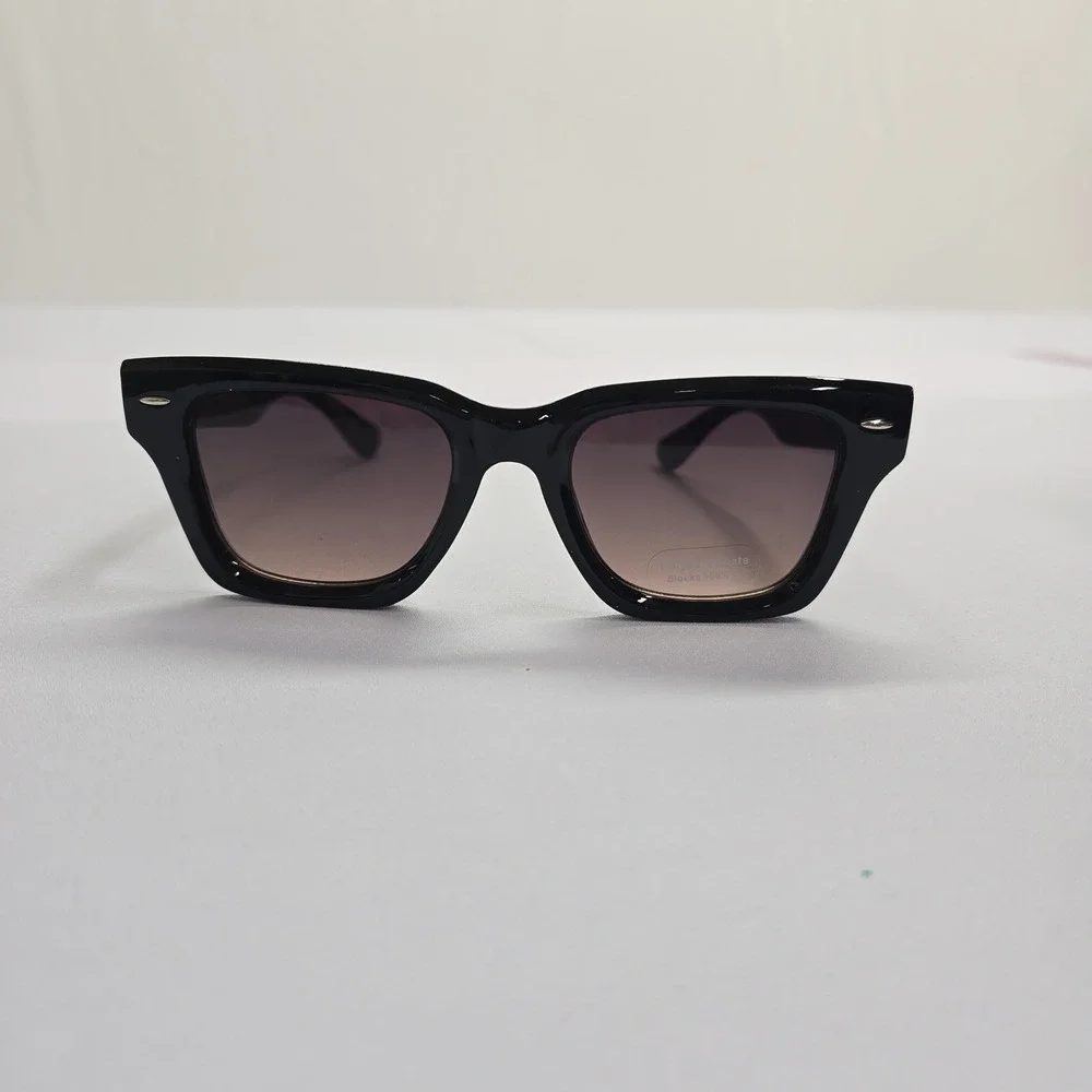 NEW Black Chunky Square‎ Sunglasses Gradient Lens UV Protection P25308AP